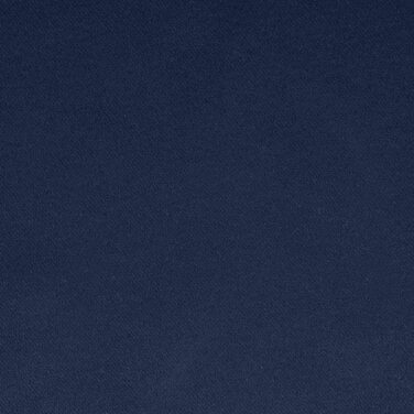 Затемнююча атласна щільна фіранка Eurofirany Logan Blackout- елегантна гладка однотонна м'яка фіранка з вишуканою гардиною для вітальні, спальні, вітальні (з воланами, темно-синього кольору, 135x270 см)