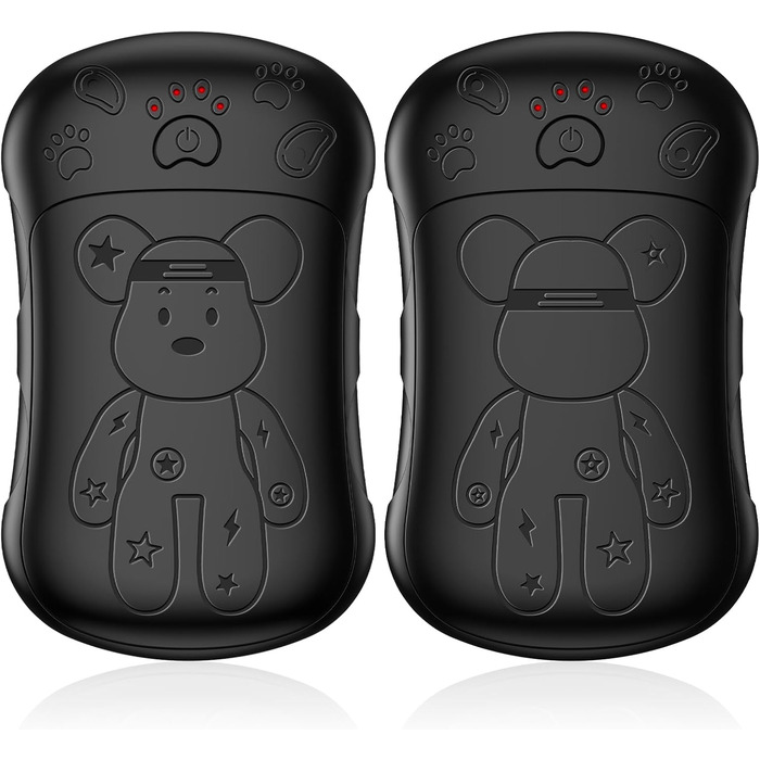 Електричні грілки для рук 2 шт. 6000 mAh, перезаряджувані, для кемпінгу, на вулицю, подарунок для чоловіків, жінок, дітей (чорний)