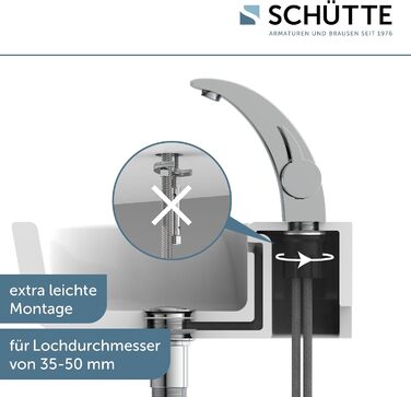 Змішувач для ванної кімнати Schütte 98100 Panama, суміш-вентиль з однорічним керуванням, хром, 35 мм картридж, для ванної кімнати