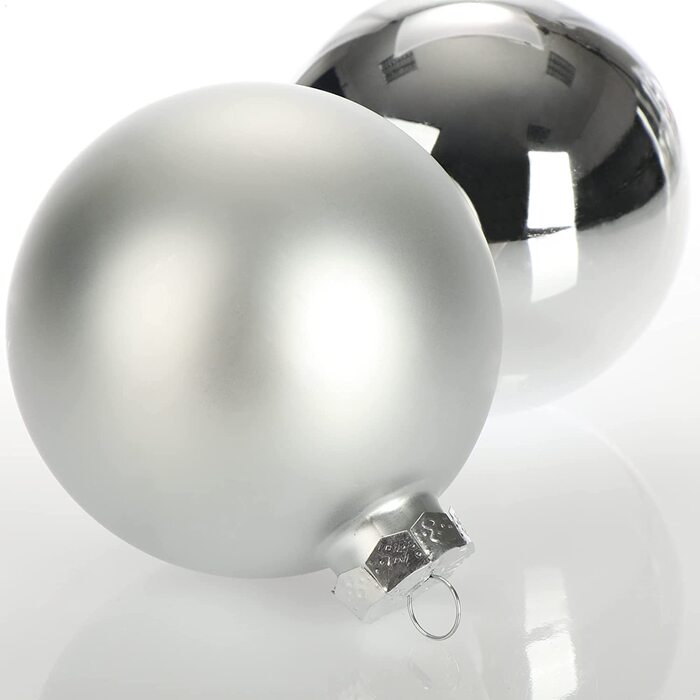 Різдвяна куля-скляні ялинкові кулі для різдвяної ялинки-прикраси для різдвяної ялинки-ялинкові прикраси-скляні кулі (8 см, сріблястого кольору), 12 шт.
