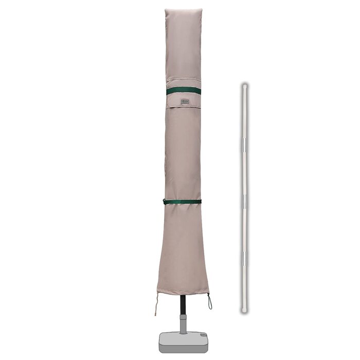 Чохол для садового парасоля Sekey: захисна накидка з вентиляційними отворами, 100% поліестер, водонепроникний, 220 x 30/50 см, хакі