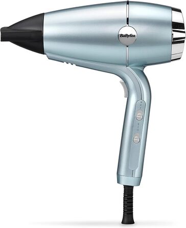 Фен BaByliss Hydro-Fusion з передовою технологією плазмових іонів, D773DE, одинарний фен Ice Blue