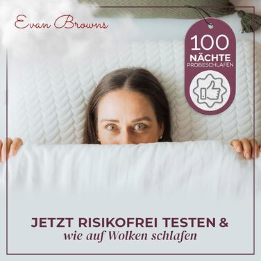 Подушка для шиї EVAN BROWNS Memory Foam 67x35x13 см - Зручна та ергономічна подушка для бічних та спинних спальних місць - Ортопедична подушка - ідеально підходить для чохлів 40x80 см