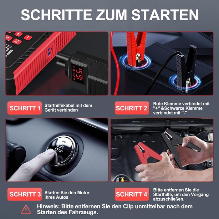 Портативний акумулятор для запуску авто 7000A з компресором 150PSI, 12V, 8L бензин/10L дизель, з прикурювачем та LED ліхтариком