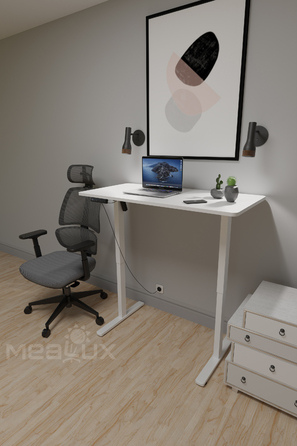 Комплект Mealux PowerDesk Lite White + Leo Air Plus Grey (арт. EVO-201 Lite W/W+Y 546 KBG)