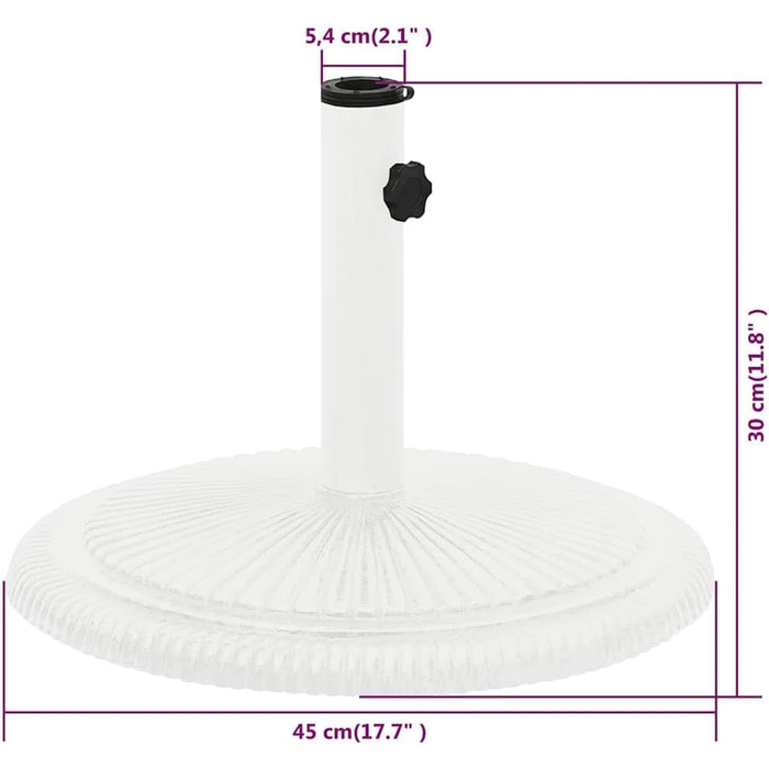 Підставка для парасольки від сонця, чавунна, біла 45x45x30 см - vidaXL