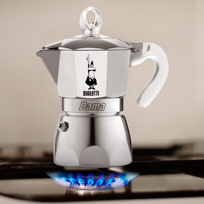 Кавоварка Bialetti DAMA Pure Ice, 1 чашка, 67 мл, алюміній (не підходить для індукції)