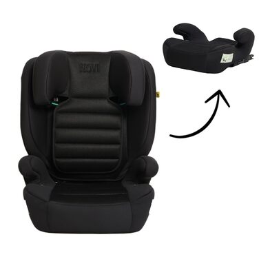 Автокрісло Novi Baby® James Premium i-Size ISOFIX для дітей 3,5-12 років, 100-150 см, регульоване, з підголівником, знімною спинкою (Чорний Go)