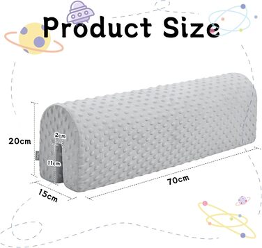 Захист для ліжечка HAVARGO для дітей (70 см, сірий) - бортик, захист рами ліжка, знімний чохол