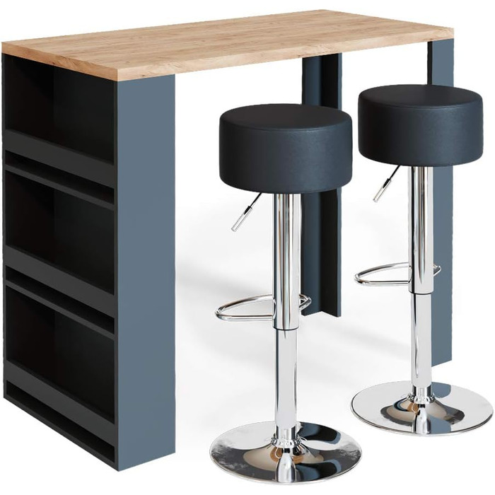 Набір барний стіл і табурети Vicco Bartisch-Set, 117 x 57 см, дуб