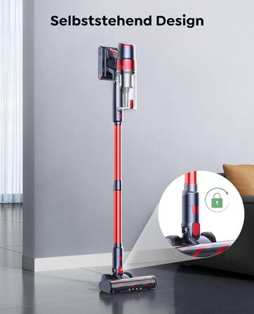 Бездротовий акумуляторний пилосос SunSare 600W з потужністю всмоктування 50000Pa, 65 хвилин роботи, док-станція, автоматичний режим, сенсорний екран, висувний шланг 1м для твердих поверхонь, килимів та шерсті тварин