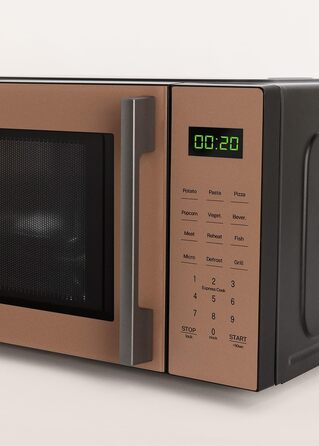Мікрохвильова піч з грилем Microwave Studio Mokka, 20 л, ретро-стиль, 900 Вт, LCD-дисплей