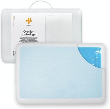 М'яка дитяча подушка Inphysio з Memory Foam - бамбукова тканина, гіпоалергенна - для комфортного сну - ергономічна подушка для шиї - 50 x 30 x 5,5 см (Білий - Comfort Gel)