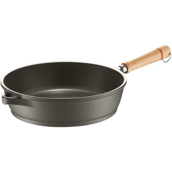 Сковорода Berndes Bonanza 24 см з індукційним дном, високим бортиком та 3-шаровим антипригарним покриттям, міцний алюмінієвий литний корпус, чорна, 24.0 x 24.0 x 6.5 см