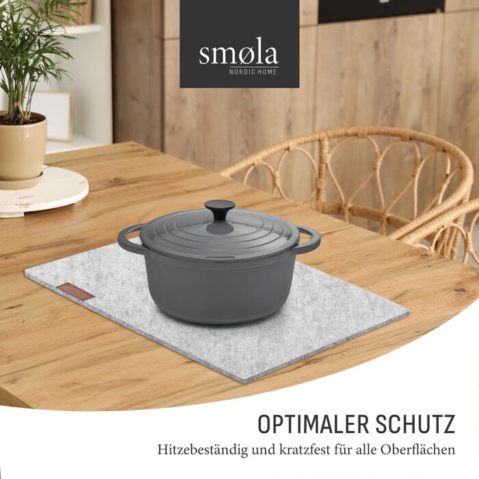 Набір з 12 елементів Smøla: преміальний фетровий набір для сервірування столу з підставками I Темно-сірий, миючий, для посуду I Декор для літа