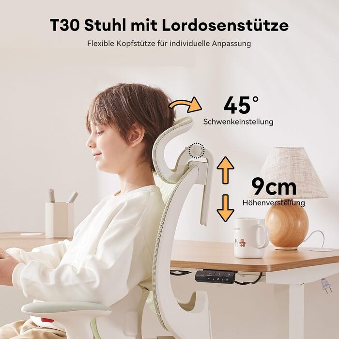 Крісло офісне MUSSO T30 ергономічне, регульоване, з підтримкою попереку та підлокітниками, поворотне, дихаюче, для офісу