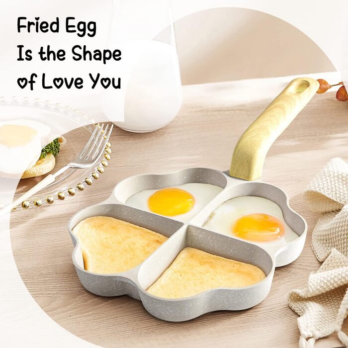 Сковорода для яєць RIOVARM з гранітним покриттям на 4 отвори бежева