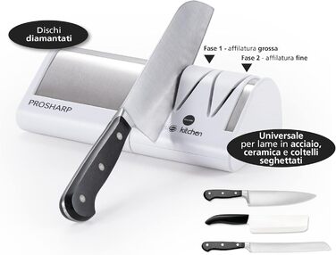 Професійний електричний точило для ножів Macom Just Kitchen 827 Prosharp, нержавіюча сталь, білий та сталевий колір