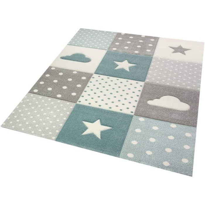 Дитячий ігровий килимок Boy Star Cloud Синій/Бірюзовий 80x150 см