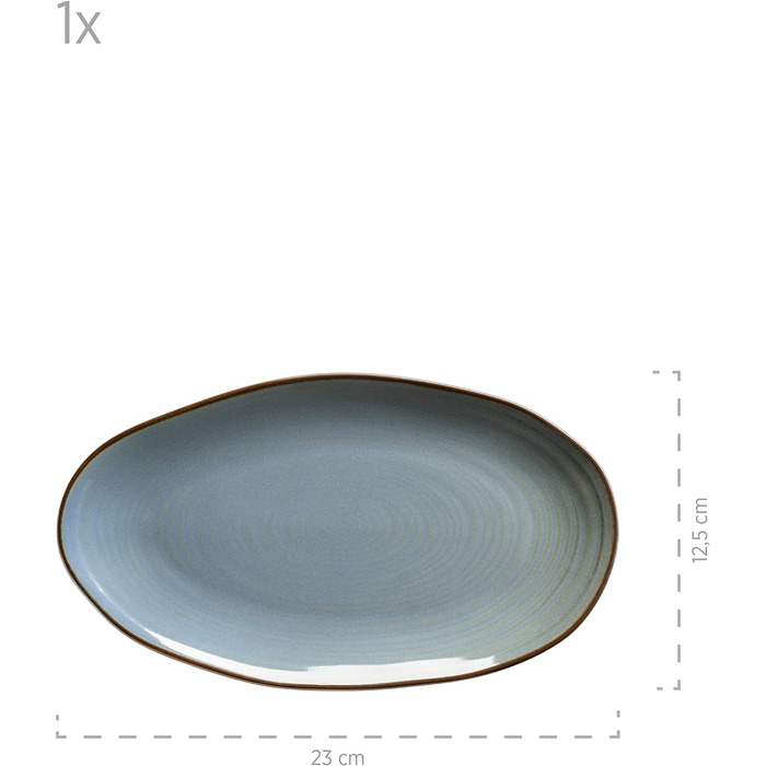 Ноттінгем, 3 сервірувальні тарілки, вінтажний вигляд, керамограніт, синій, 3 розміри (60 символів)