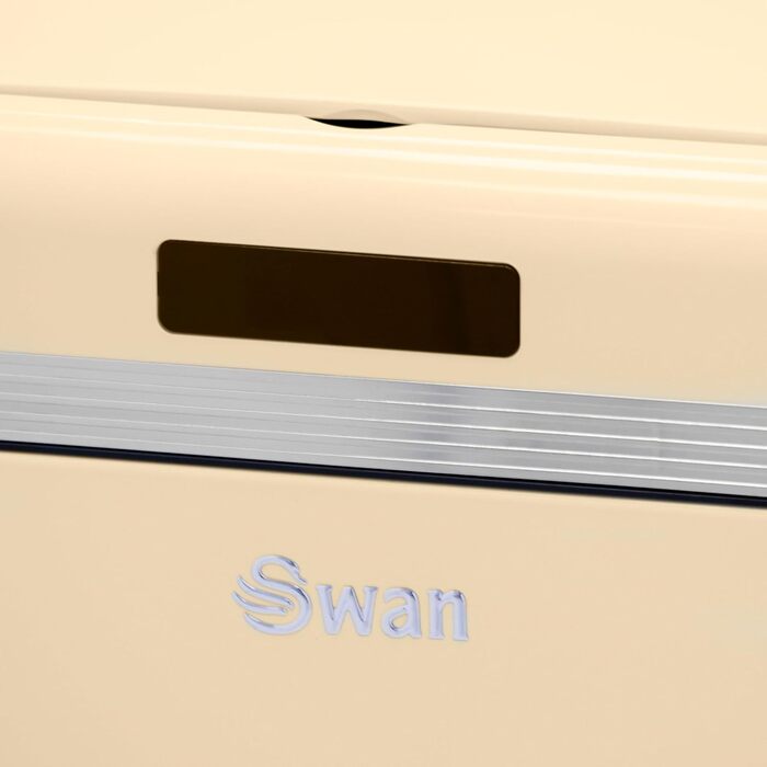Відро для сміття Swan Retro з датчиком руху, 45 л, метал, кремовий, ретро-дизайн