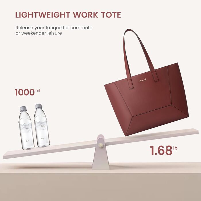 LOVEVOOK Сумка-шопер з натуральної шкіри, велика жіноча сумка на плечі, коричнева, для роботи та повсякденного використання