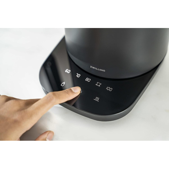 Електричний чайник ZWILLING Enfinigy Pro з регулюванням температури, фільтром від накипу, функцією підтримання тепла, бездротовий, 1850 Вт, 1,5 л, чорний
