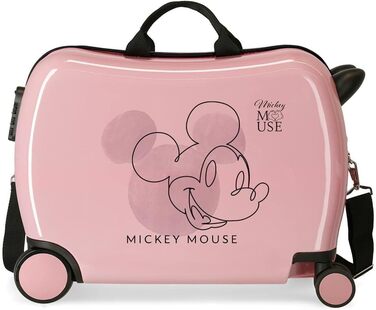 Візок для кабіни Disney Mickey Outline рожевий 38x55x20 см жорсткий бічний кодовий замок ABS 34 л 2 кг 4 колеса подвійна ручна поклажа (дитяча валіза)