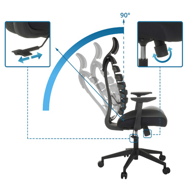 Офісне крісло / поворотне крісло ERGO LINE ECO Fabric Black HJH OFFICE
