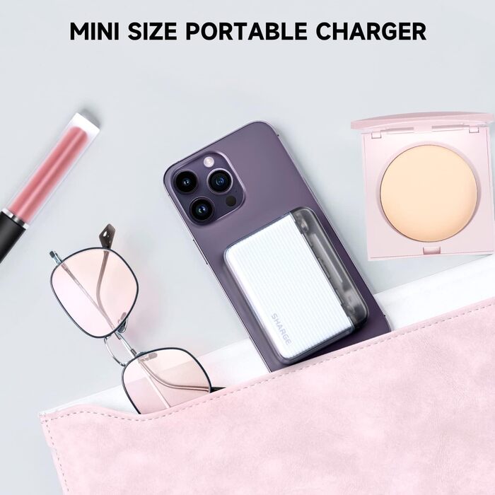 Міні-павербанк Shargeek Sharge Flow 10000 мАг, 20 Вт USB-C, подвійний вихід, сумісний з iPhone/Samsung/iPad