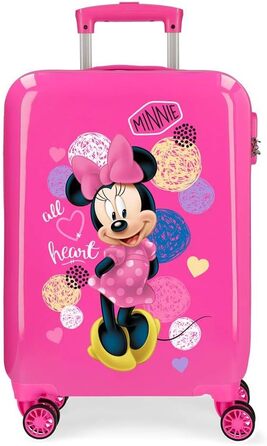 Валіза каюти Disney Love Minnie рожева 37x55x20 см Кодовий замок ABS з твердою оболонкою 32 л 2,5 кг 4 подвійні колеса ручна поклажа (фуксія, валіза)