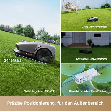 Робот-газонокосарка Dreame 3D LiDAR, бездротова, точне картування до 600 м², смарт-обхід перешкод, керування через додаток, U-подібне косіння, тихий режим, системи безпеки
