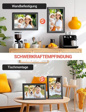 Цифровий фоторамка OBVHNUA 10.1 дюйма з IPS екраном (1280x800) та пультом, USB/SD (128GB), автоповорот, відтворення фото/музики/відео