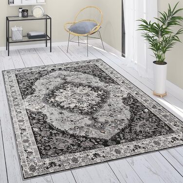 Килим Paco Home Вінтажний бордюр Oriental Mandala, 80x300 см, Чорний 6