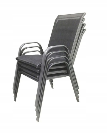 Комплект садових меблів із металу Kontrast, сірий, 7 предметів