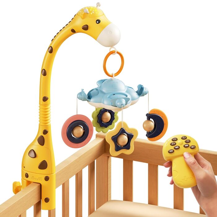 Мобіль для ліжечка TUMAMA 3 в 1 з проєктором, нічником та музикою для малюків