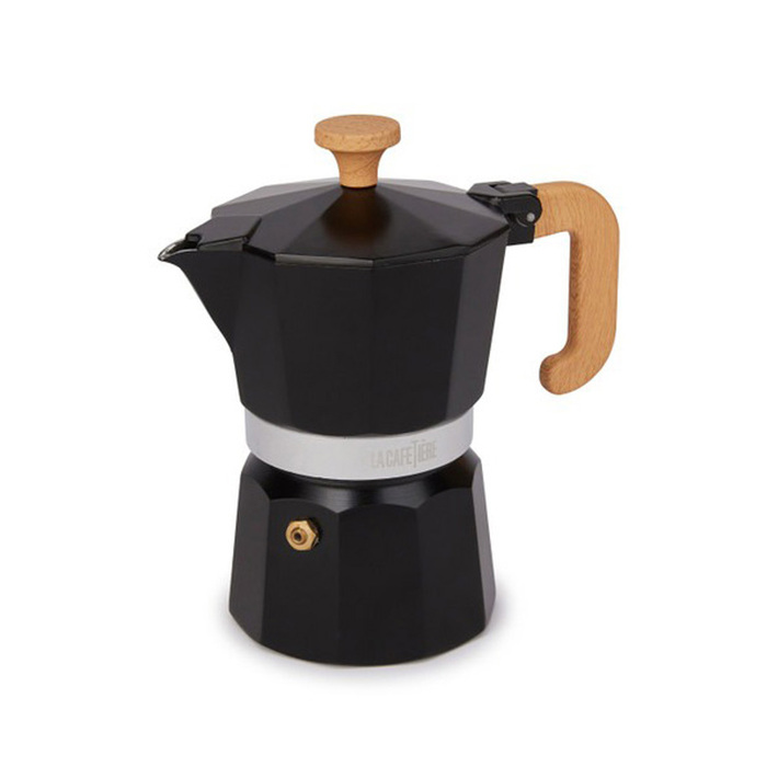 Кавоварка гейзерна Kitchen Craft LA CAFETIERE, чорна, алюміній, 150 мл