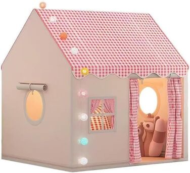 Дитяче намету Роза для дівчаток з LED-підсвіткою та іграшкою-велетнем у вигляді райдужного жаб'яти. Ігровий намет для дітей, намет для дитячої кімнати, розкладний намет для ігор на вулиці. 120 x 105 x 128 см