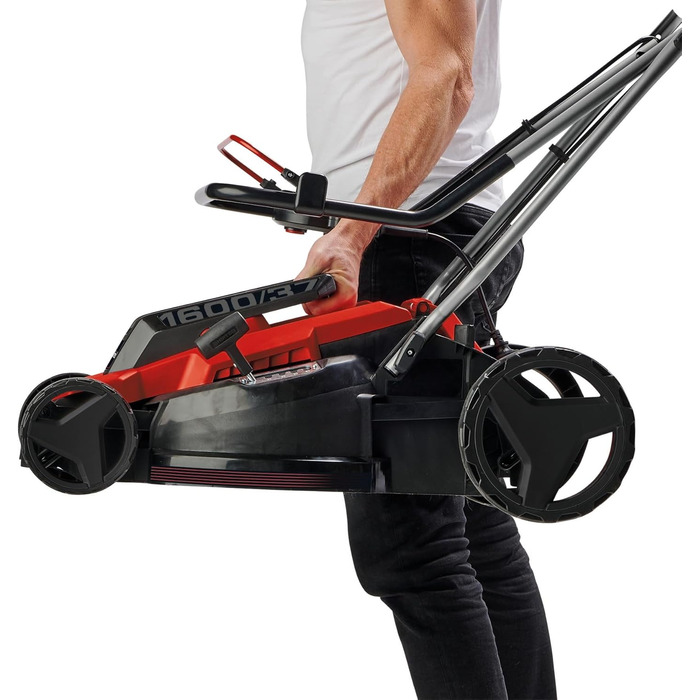 Електричний газонокосарка Einhell GC-EM 1600/37 - 1600 Вт, ширина косіння 37 см, до 700 м², кошик 38 л, регулювання висоти 20-60 мм