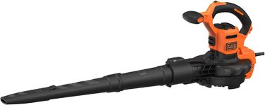 Black+Decker 3-в-1 електропристрій для прибирання листя BEBLV301 (3000 Вт) з подрібнювачем, решетом та мішком-рюкзаком 72л - висока швидкість видуву та регульована потужність всмоктування