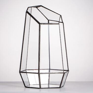 Скляне тераріум NCYP 16,5x16,5x25cm: геометричний дизайн, горщик для сукулентів та папоротей (без рослин)