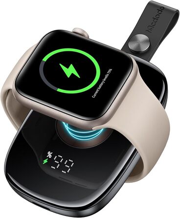 І бездротовий зарядний пристрій Mcdodo 1200 мАг для Apple Watch Series 2-9/SE/Ultra, чорний