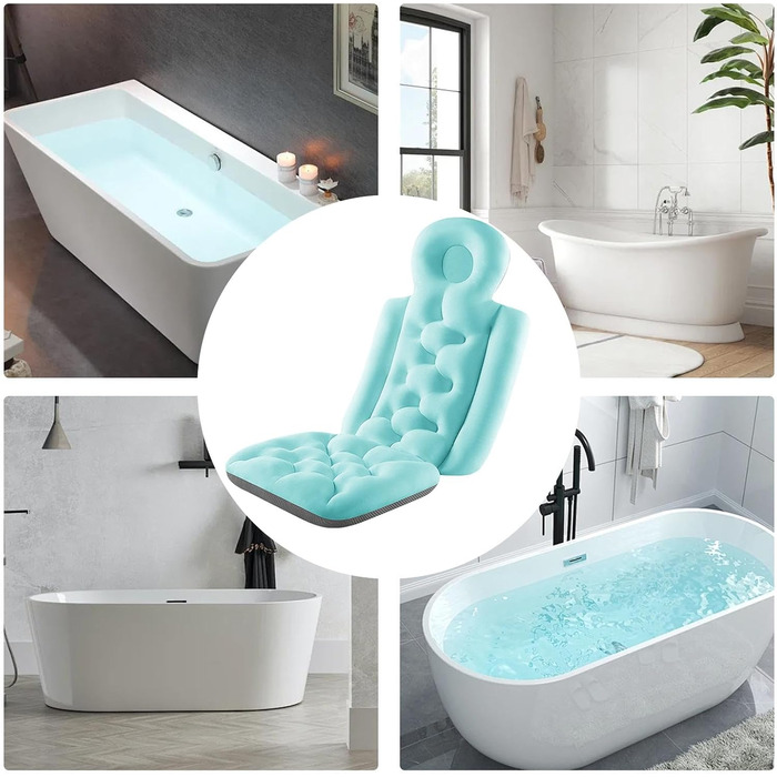 Подушка для ванни, м'яка та приємна на дотик, килимок для ванни, подушка для тіла, товста підкладка, килимок для тіла, еластична (Блакитна)