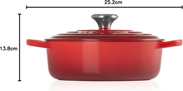 Запіканка для гурманів Le Creuset Signature, чавун, 6,2 л, 24 см, вишнево-червона, для всіх плит/духовок