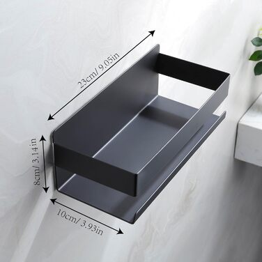 Полиця для душу без свердління - 2 шт. з нержавіючої сталі, органайзер для ванної кімнати, тримач для шампуню без свердління, 2 шт., чорний