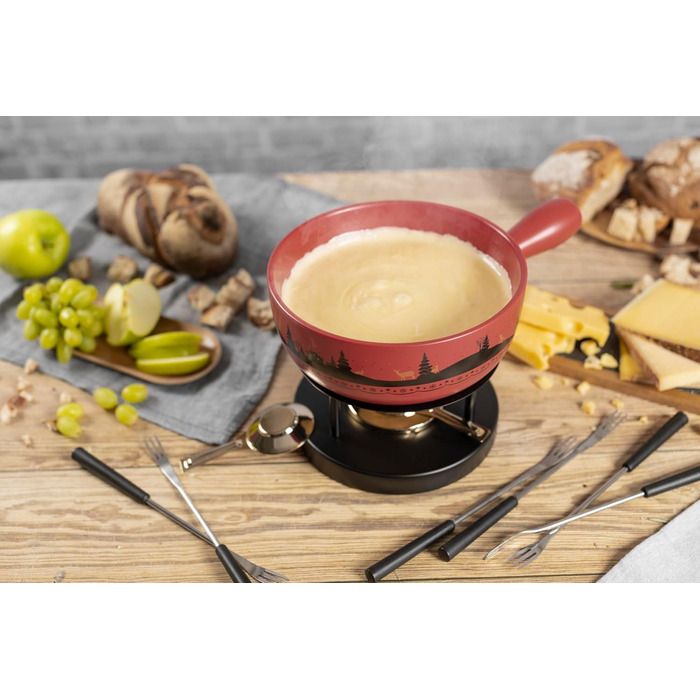 Набір для фондю KUHN RIKON Winterwonderland, Ø 23 см, 2.6 л, на 4-6 осіб, з 6 виделок, речау та пальниковою лампою