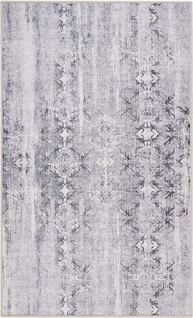 Домашній килимок для ванної, килимок для ванної, нековзний і миється, вінтажний, Сідней (сірий, 80 x 150 см)