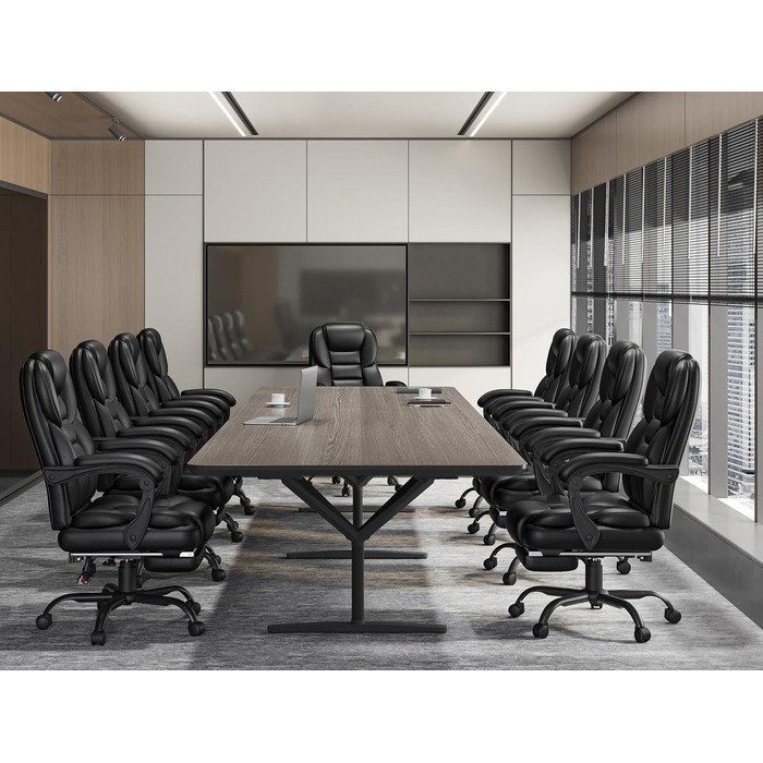 Ергономічне крісло Yaheetech для офісу, шезлонг з підставкою для ніг, комп'ютерне крісло з регульованими підлокітниками, висока спинка, регульована висота, для офісу, біле (чорне)