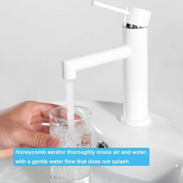 ONECE Змішувач для ванної кімнати білий, однорегуляторний з висотою виливу 105 мм, знімальний аератор