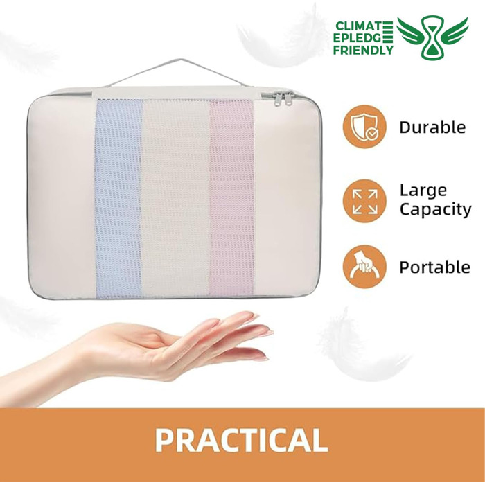 Набір органайзерів для одягу в подорожі BAGAIL, 10 шт., різні розміри, для валізи та ручної поклажі, рожевий